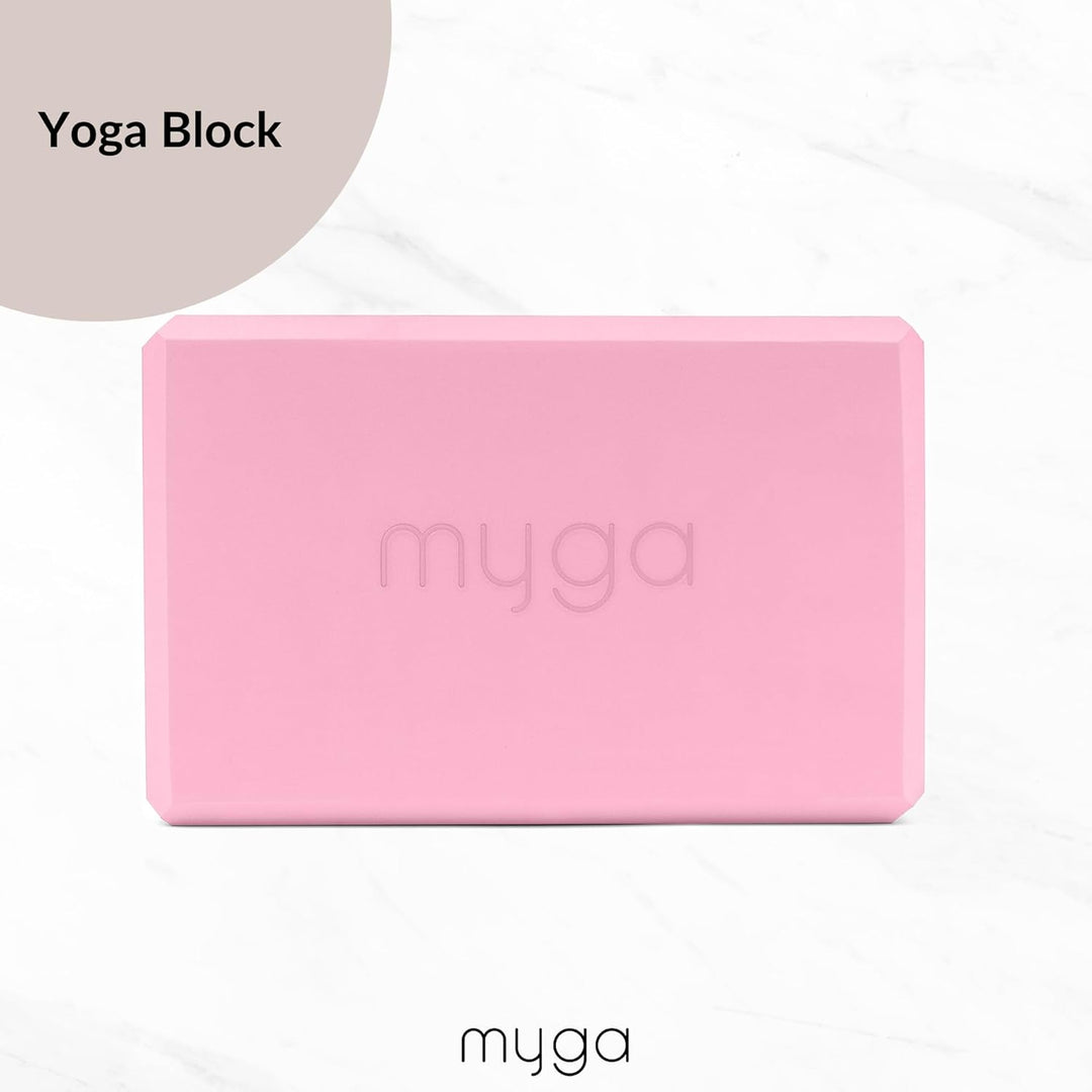 Myga Yoga Zubehör Set | 2 Rutschfeste Yoga Blöcke &amp; Verstellbarer Yoga Gurt | Perfekt für Anfänger &amp;