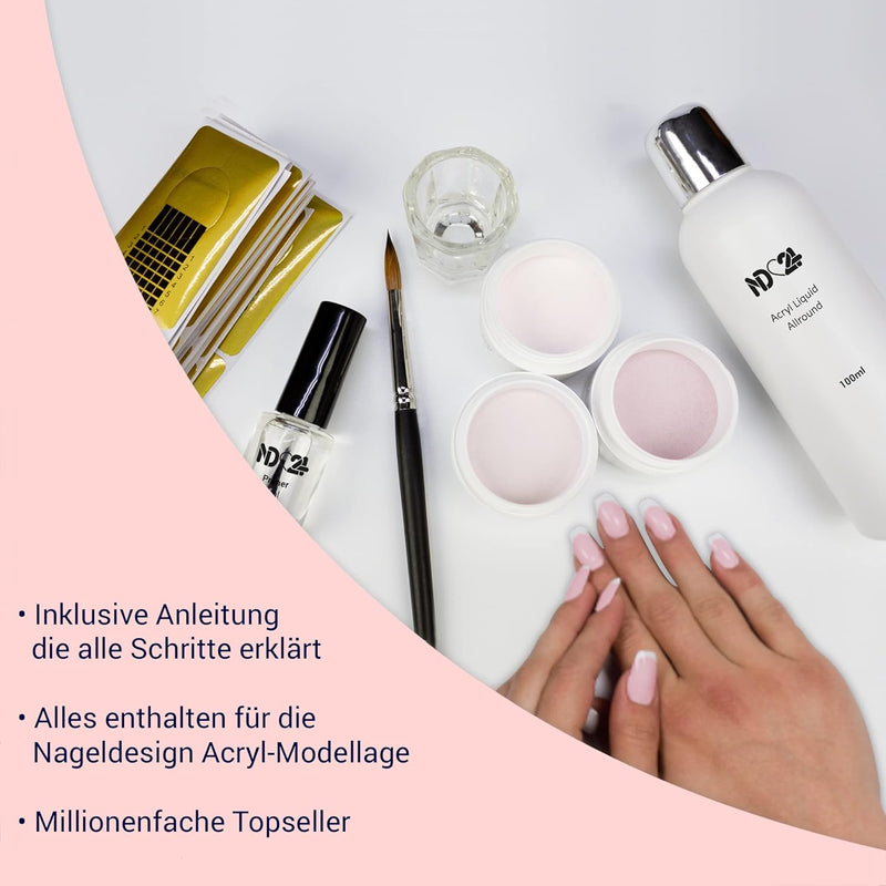 Nagelstudio Starter Set Acryl Studio mit UV Lampe + Acrylpulver Made in Germany und allem Zubehör St