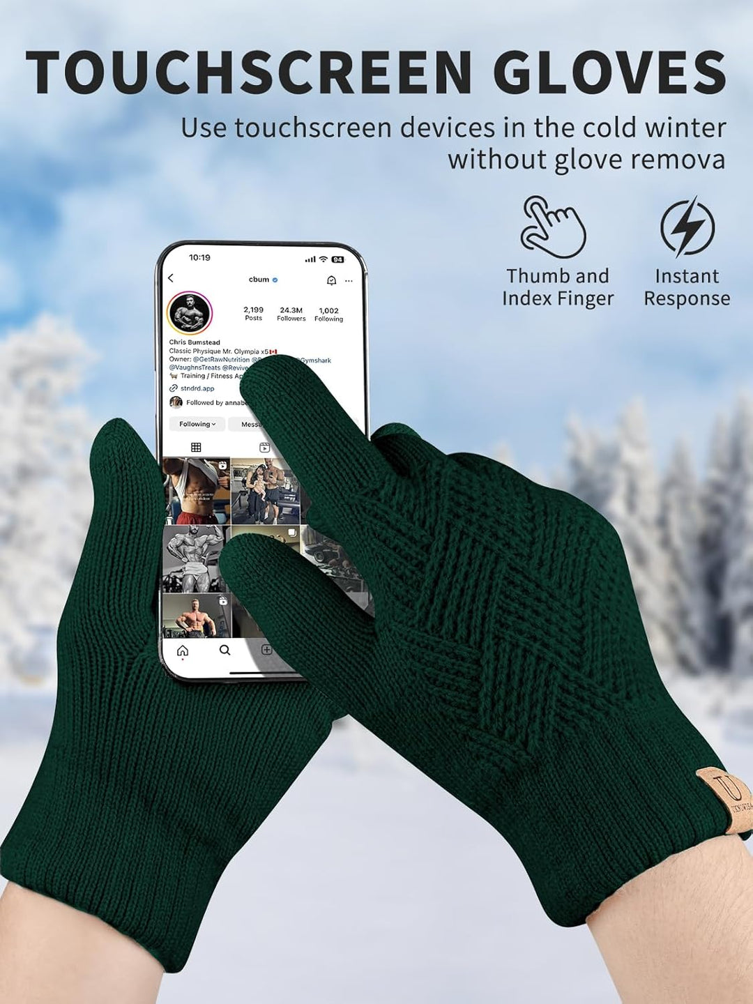 Winterhandschuhe Damen, Fleece Futter Touchscreens Thermohandschuhe Strickhandschuhe Wollhandschuhe