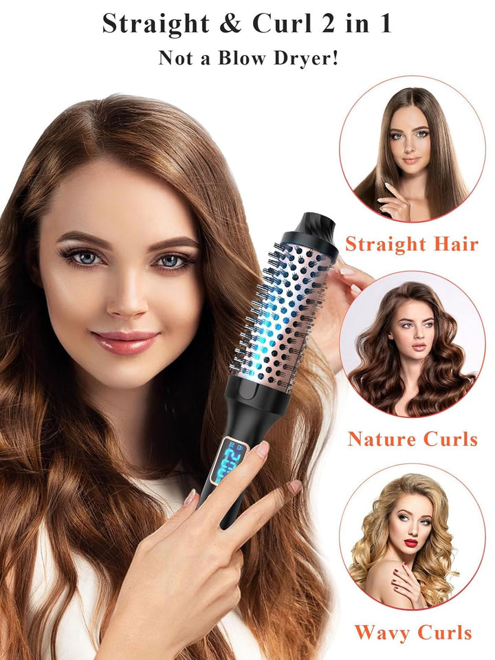 Thermal Brush - Thermobürste 38mm für Salon-Design in 8 Min | Lonische Lockenbürste mit LED-Display