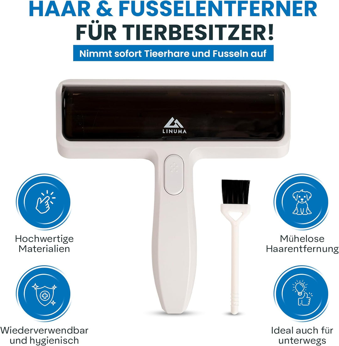 Fusselrolle PRO Tierhaare – extra Starke Aufnahme, wiederverwendbar – Hunde- & Katzenhaare – Sofa, B