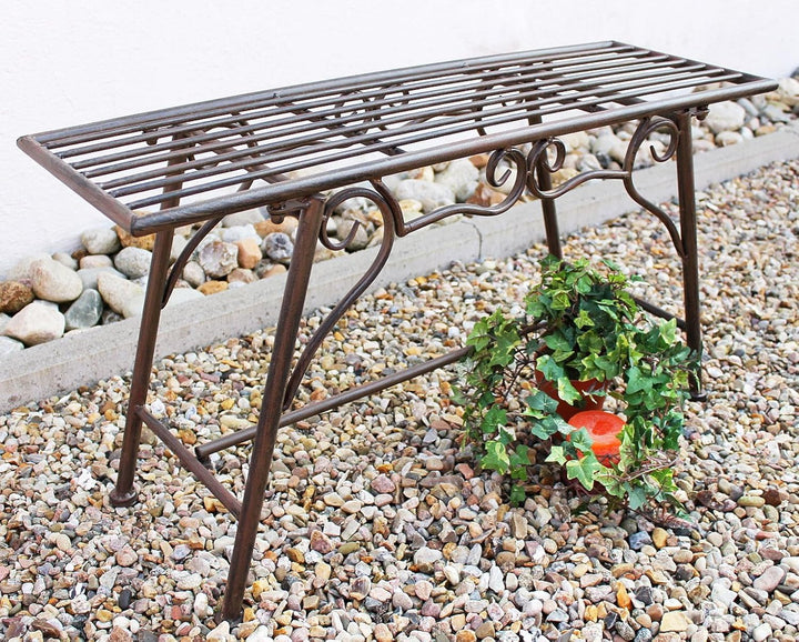 San Marco Gartenbank Wetterfest Metall - 83 cm Sitzbank mit Ornamenten Cucciu S - Robuste Eisenbank