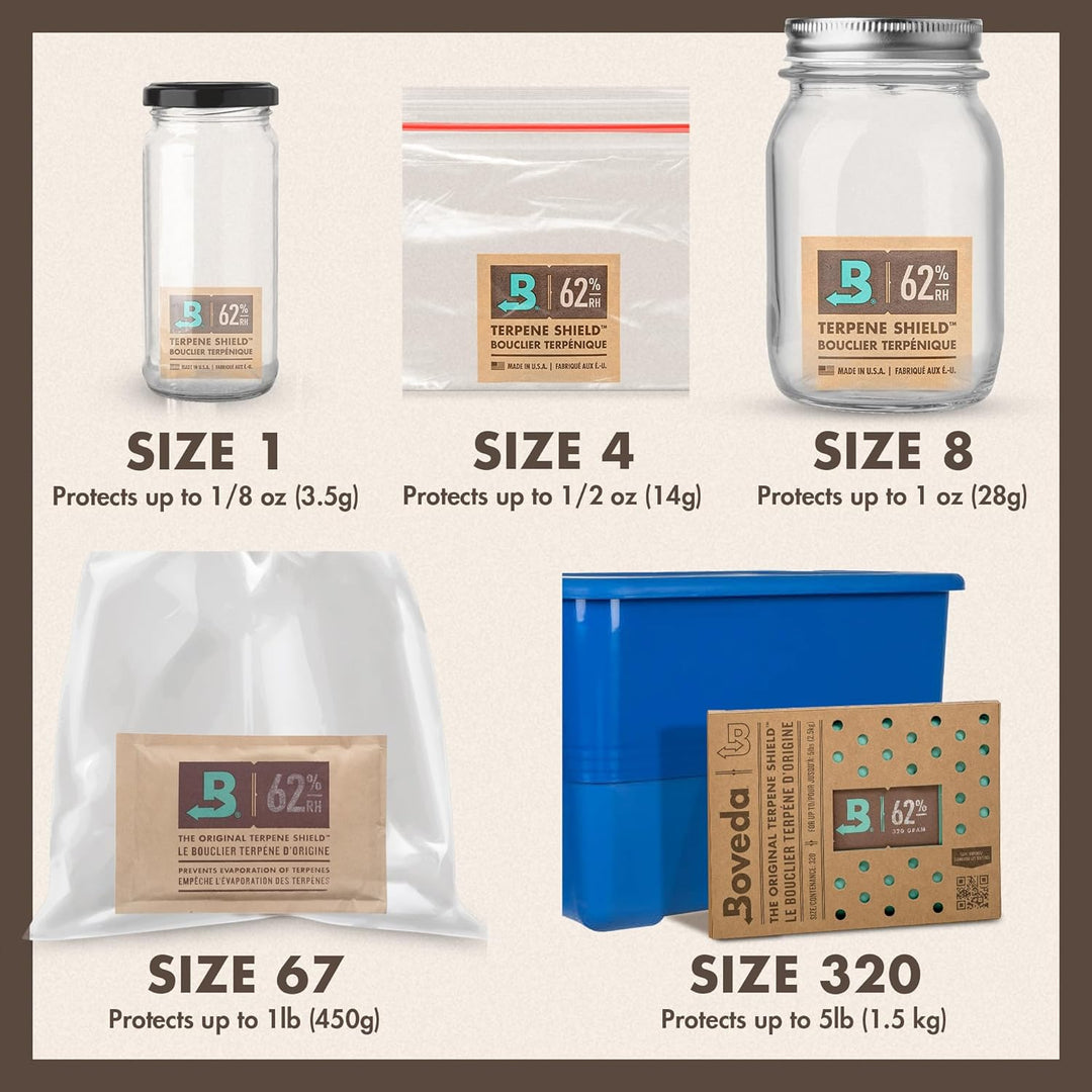 Boveda 60/67/70g 12-Packs (62% RH (Herbal