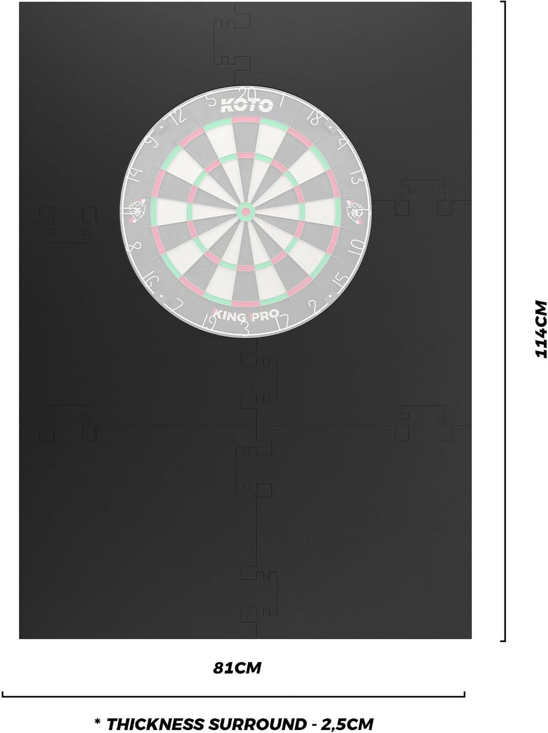 KOTO - 4pcs. Dart Surround, langlebige Dart wandschutz, verhindert Schäden, Eva 6PCS Quadrat Schwarz