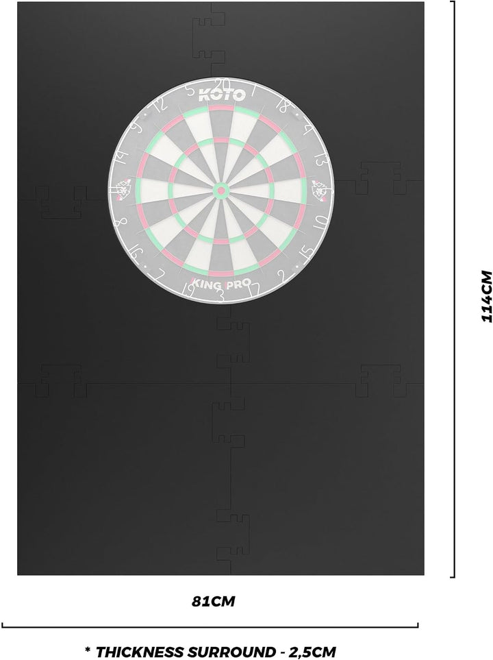 KOTO - 4pcs. Dart Surround, langlebige Dart wandschutz, verhindert Schäden, Eva 6PCS Quadrat Schwarz