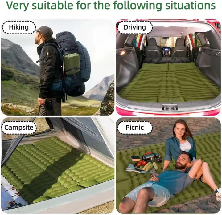 Camping-Isomatte, 10,2 cm dick, für 2 Personen, 3D-Wellpappe, feuchtigkeitsbeständige Unterlage, auf