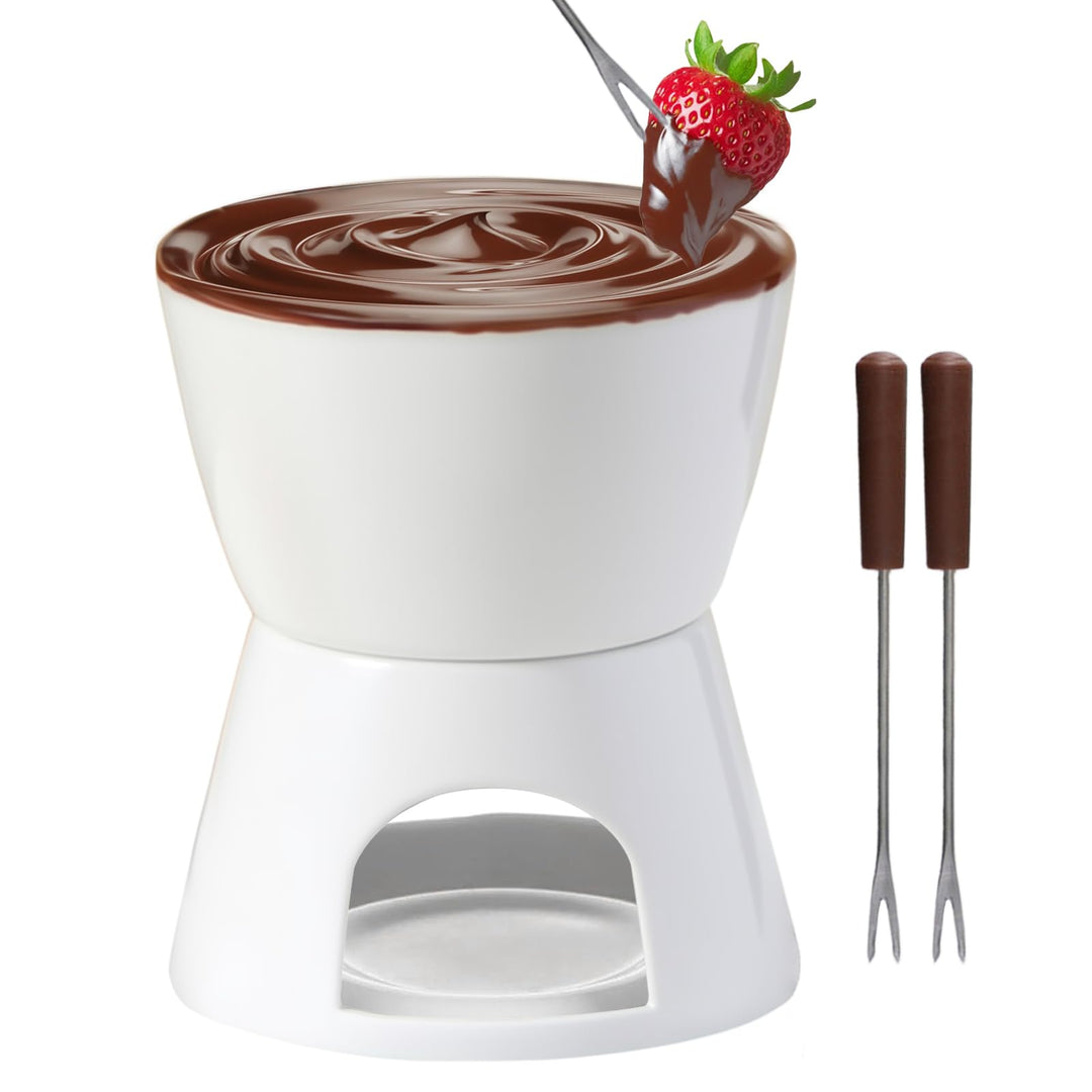 Schokofondue, Schoko Fondue, Keramik Butter Schokoladen Fonduetopf, Home Teelicht Kerzen Fondue Set