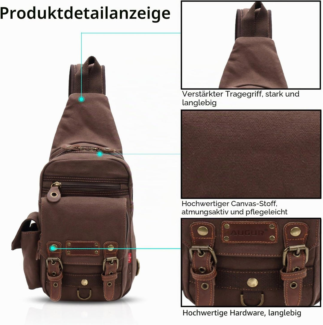FANDARE Rucksack Sling Bag Umhängetasche Messenger Tasche Schultertasche Reisen Daypack Klein Crossb
