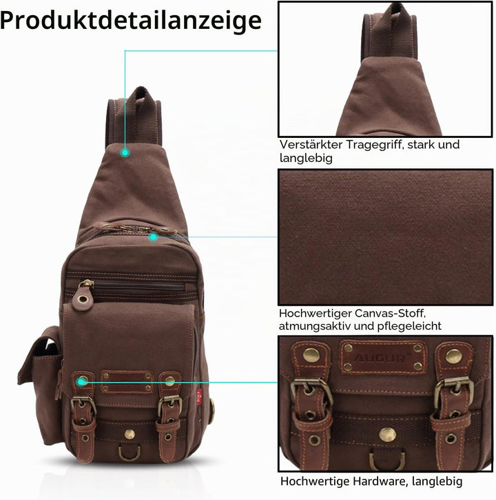 FANDARE Rucksack Sling Bag Umhängetasche Messenger Tasche Schultertasche Reisen Daypack Klein Crossb