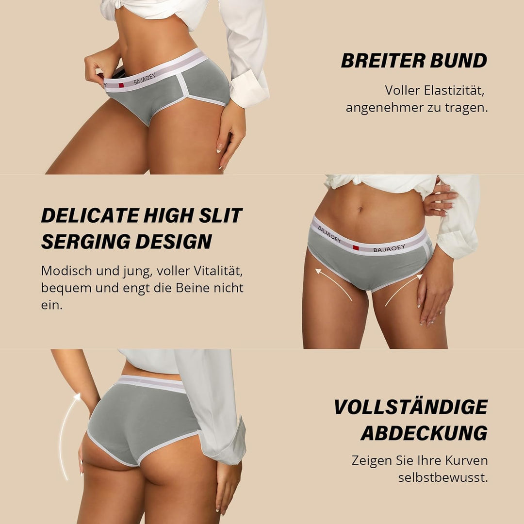 PHOLEEY Slip Unterhosen Damen Unterwäsche Feuchtigkeitsableitende Baumwolle Atmungsaktives Bikini Hö