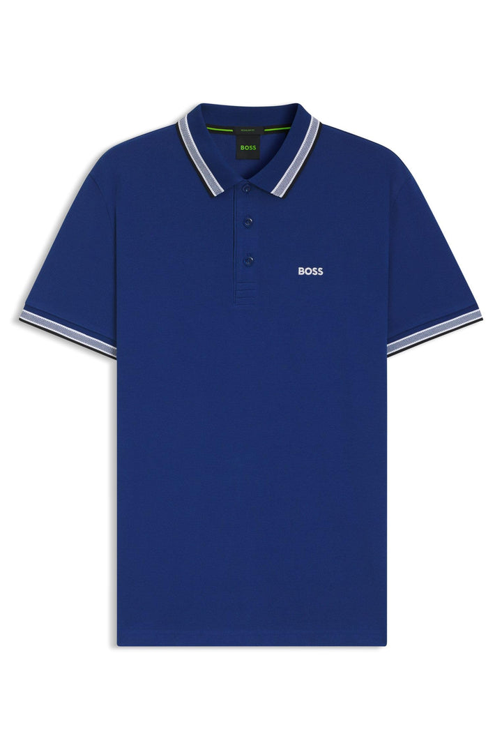 BOSS Green Herren Poloshirt Paddy Normal M Blau, Normal M Blau