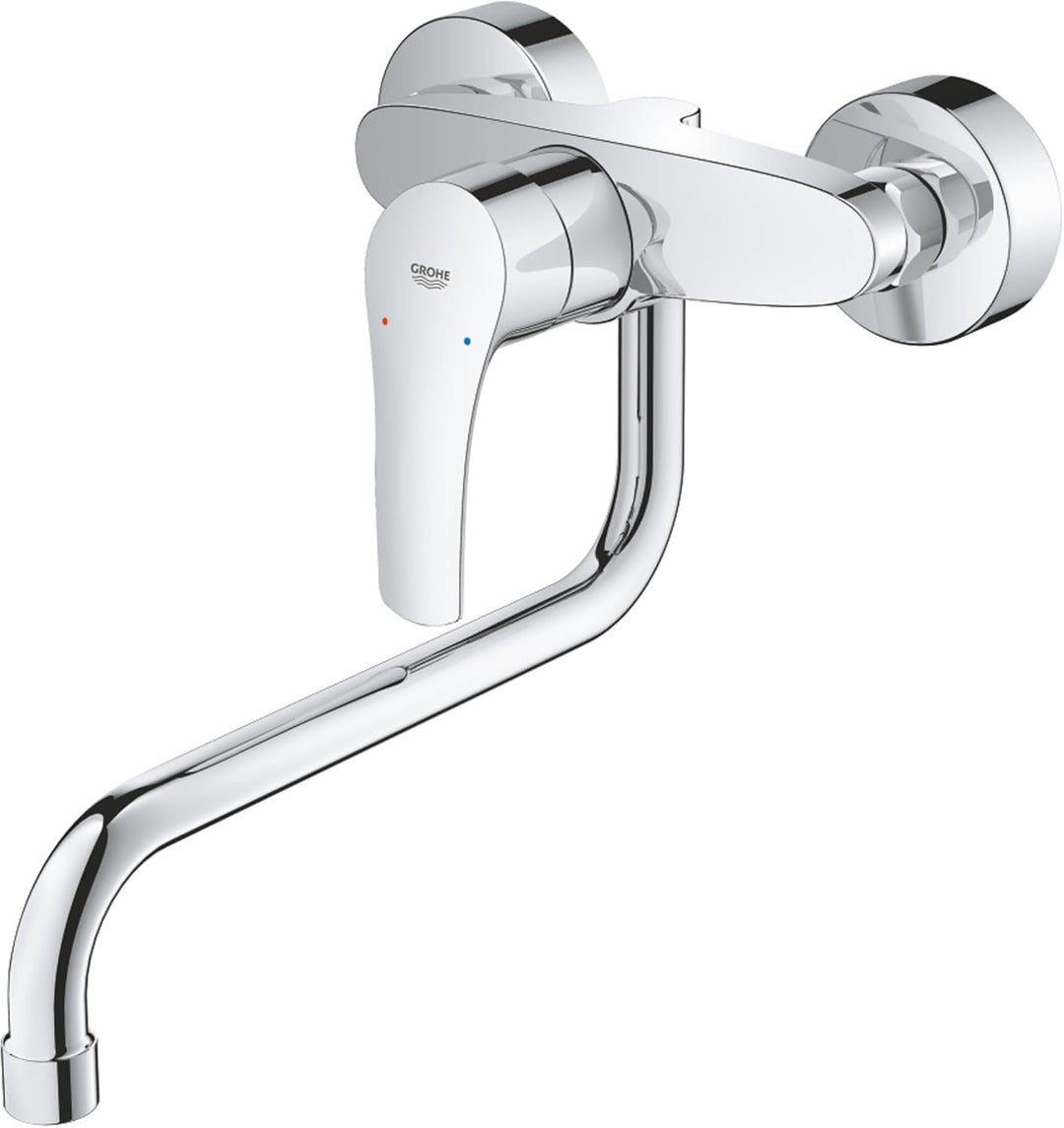 Grohe Wand-Spültisch-Einhebelmischer Eurosmart chr, schwenkb. Auslauf, Ausladung 276mm
