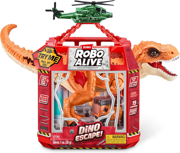 ROBO ALIVE Dino Escape Serie 1 von ZURU, batteriebetriebenes Roboterspielzeug mit Leuchteffekt, T-re