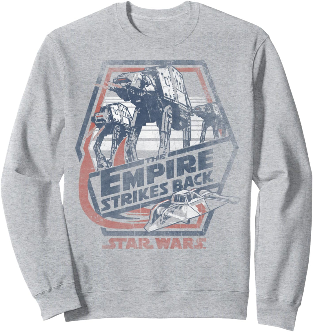 Star Wars The Empire Strikes Back AT-AT Distressed Poster Sweatshirt