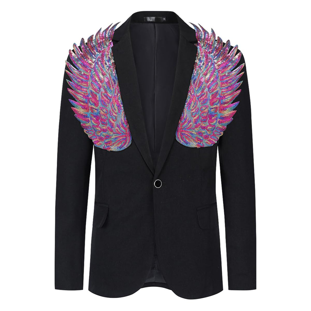 Allthemen Herren Sakko mit Pailletten Smokingjacke Glitzer Bunte Blazer für Party Abschlussball XS M