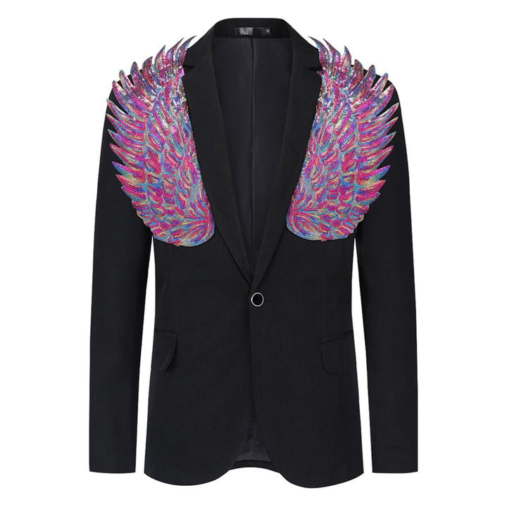 Allthemen Herren Sakko mit Pailletten Smokingjacke Glitzer Bunte Blazer für Party Abschlussball XS M