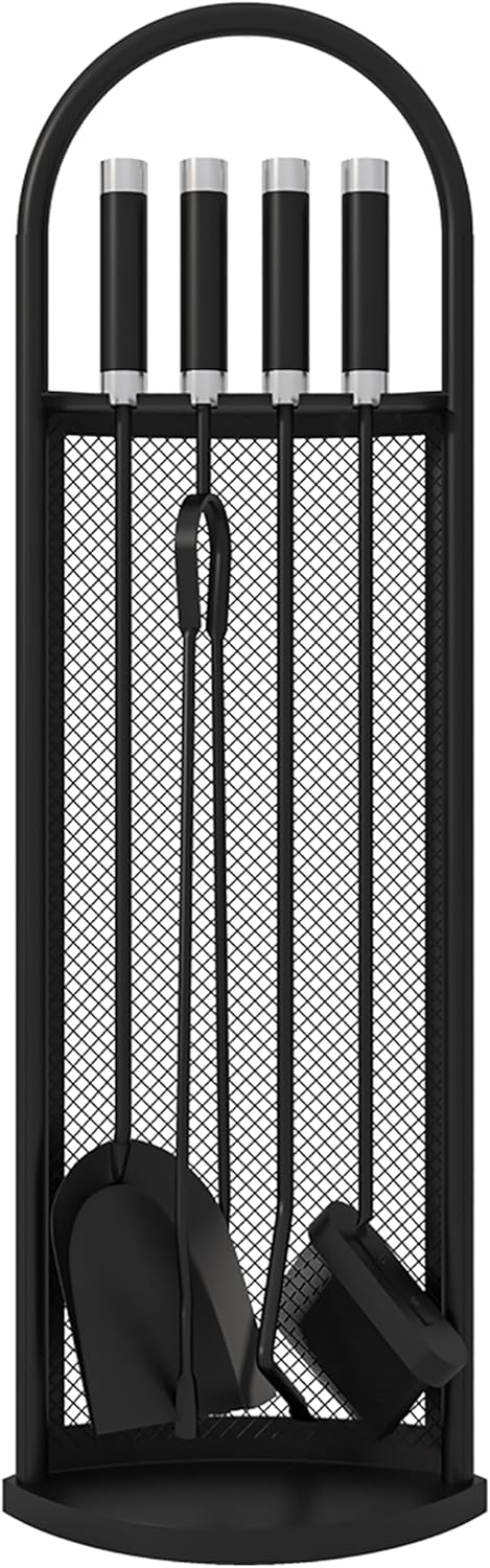 Kingson Kaminbesteck-Set 5-teilig, 22 x 16 x 66 cm, Kaminzubehör, komplettes Kaminwerkzeug-Set für e