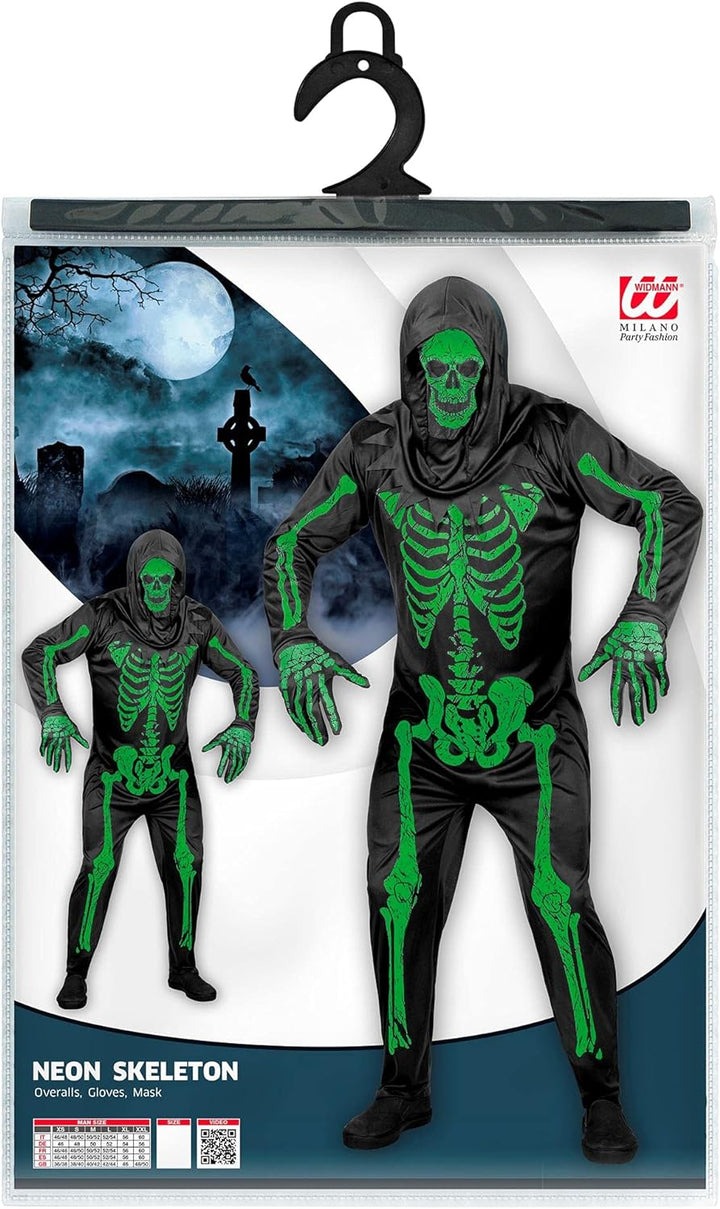 "NEON SKELETON" (overalls, gloves, mask) - (S), S