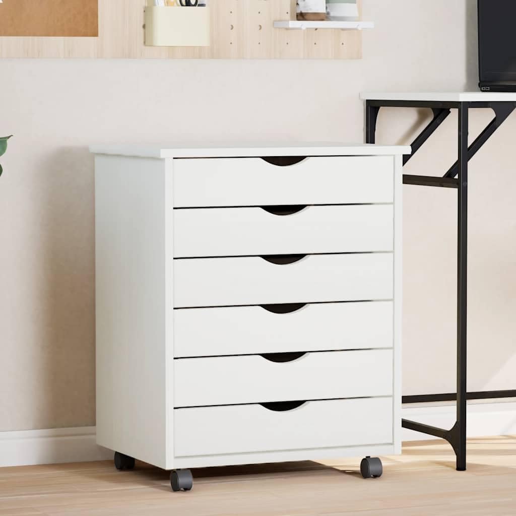 vidaXL Rollschrank, Rollcontainer mit 6 Schubladen, Kommode Schubladenschrank mit Rollen, Büroschran