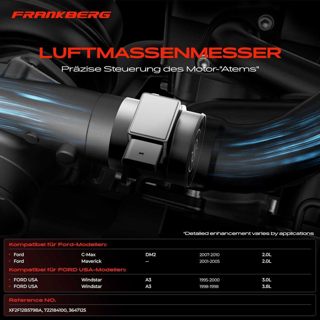 Frankberg Luftmassenmesser Motorraum Kompatibel mit Windstar A3 C-Max DM2 Maverick 2.0L 3.0L 3.8L Be