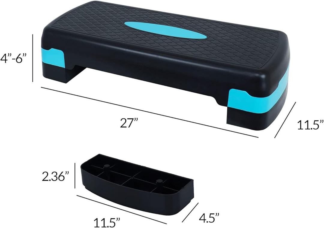 BalanceFrom Verstellbarer Workout-Aerobic-Stepper, Plattform-Trainer Schwarz/Blau