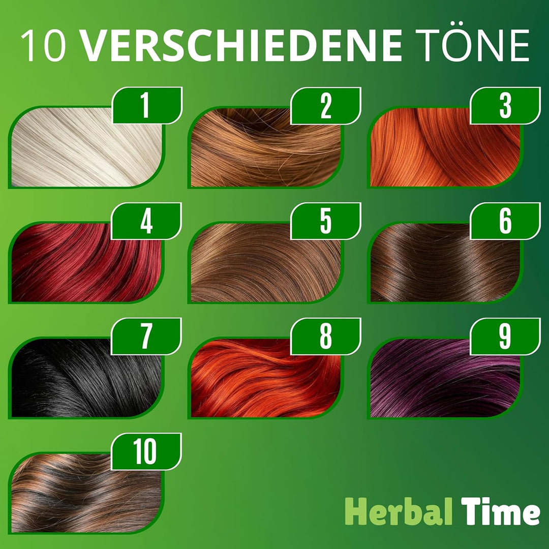 Herbal Time Henna Natürliches Farbcreme Für Haare Braun Schokolade No 6 | Graue Haarabdeckung | Brau