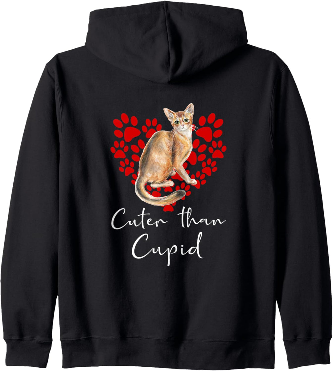 ABESSINIER Cuter Than Cupid Katze Valentinstag Kapuzenjacke