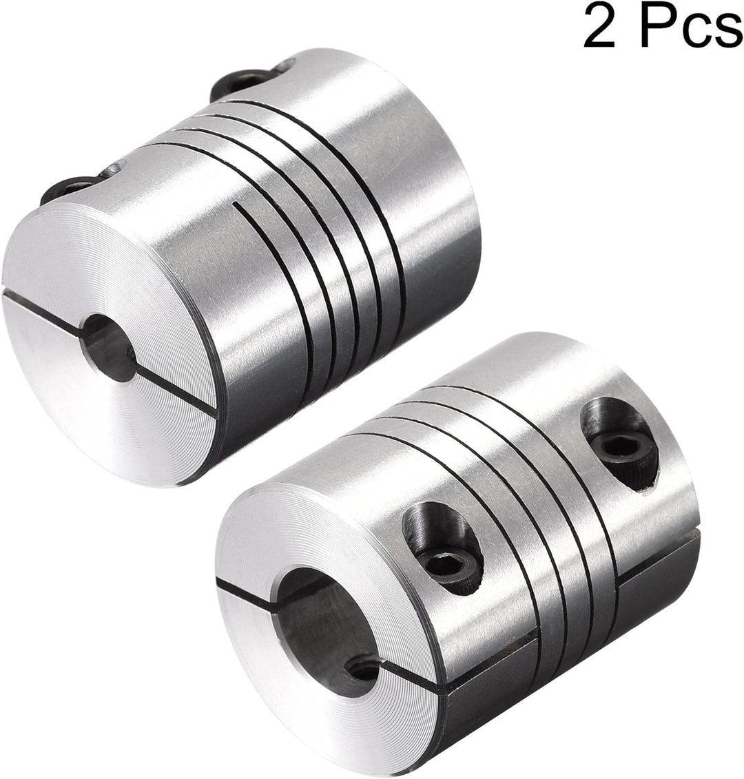 sourcing map 2Stk Motorwelle 6mm auf 10mm Spiralförmiger Strahl Koppler Kupplung 25mm Durchmesser 30