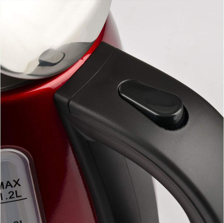 Girmi Bl32 kabelloser Wasserkocher aus Edelstahl, 1,2 l, 1630 W, Rot