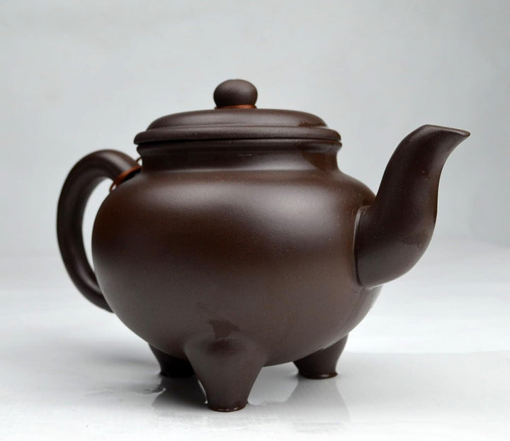 Teekanne Chinesischer Gongfu-Tee, 600 ml, Zisha-Ton, klassisches Dreibein-Topf, Zini für losen Tee