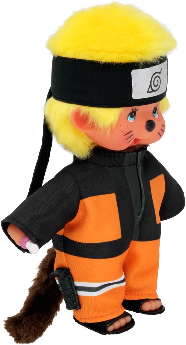 BANDAI - Monchhichi - Kuscheltier Monchhichi Naruto Shippuden - Ikonisches Affenkuscheltier der 80er