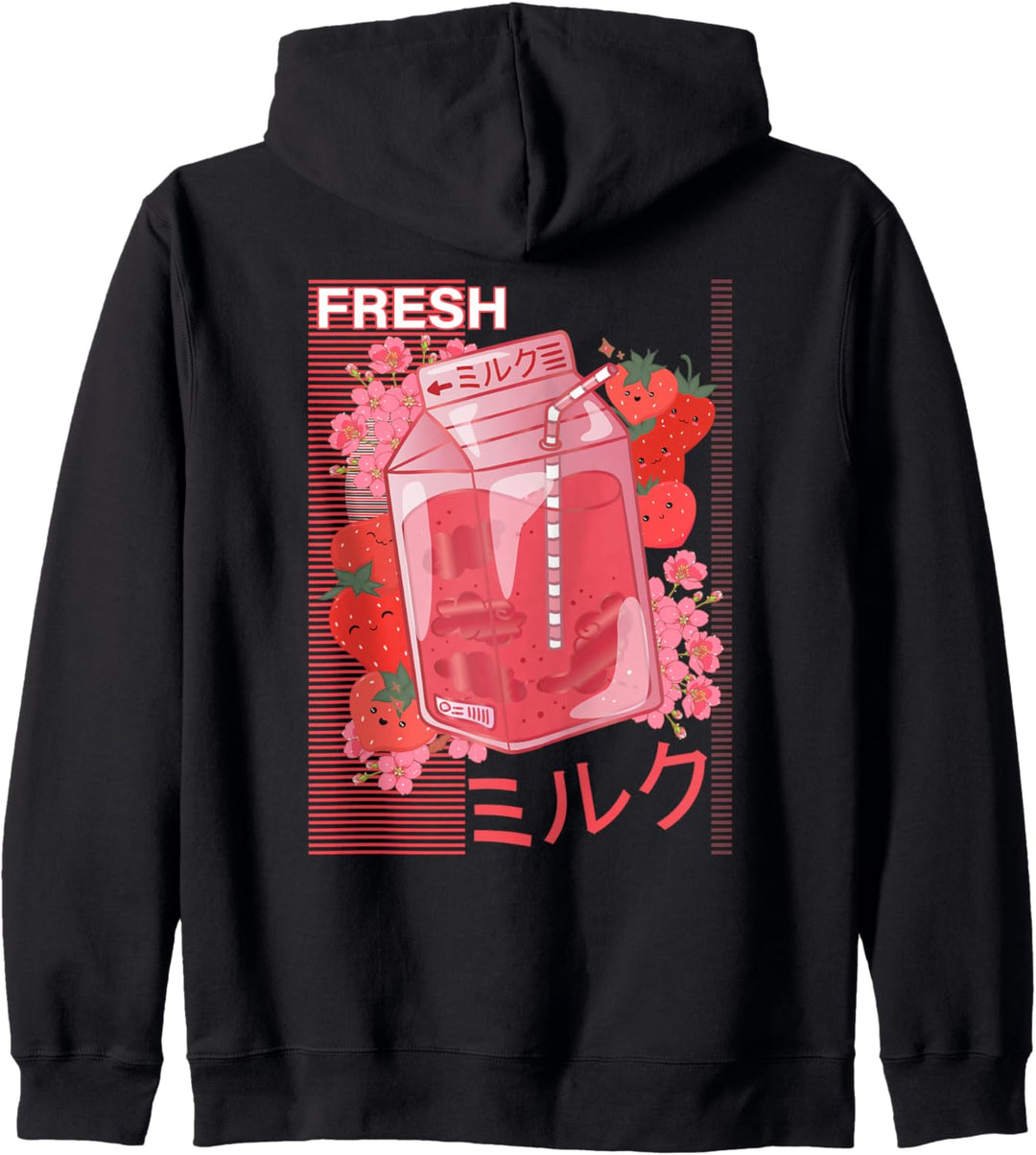 Japanese Sakura Pastel Goth Kawaii Strawberry Milk Shake Kapuzenjacke