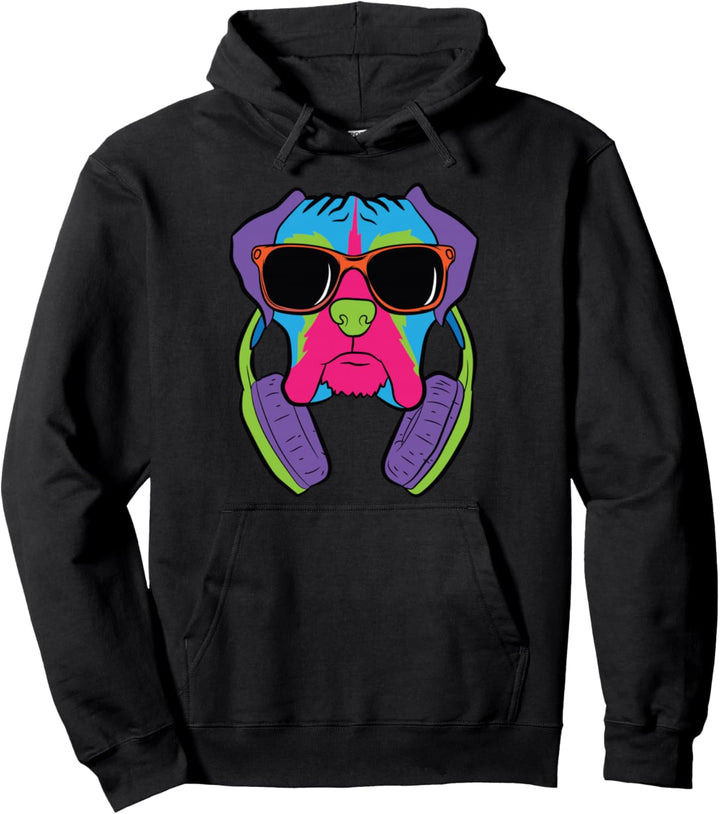 Boxer Hund Mit Kopfhörern Liebe Boxer Hunde Pullover Hoodie