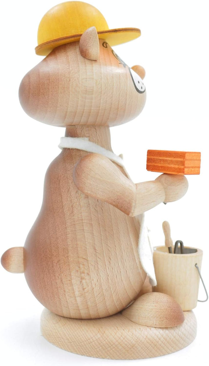 Kuhnert - Erzgebirgische Holzkunst Räuchermann Räucherfigur Hamster 18cm - Maurer, Maurer