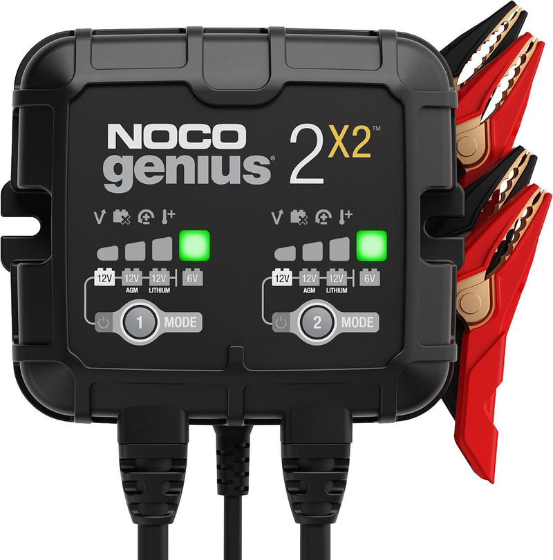 NOCO GENIUS2X2: 4A (2A/Bank) Ladegerät, 6V/12V Batterieladegerät, Erhaltungsladegerät und Desulfator