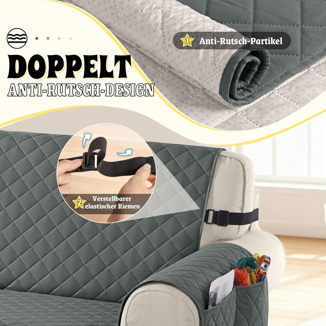 TAOCOCO Sofa Überzug, Sofabezug Wasserdicht Mit Gummiband，Wohnzimmer Anti-Rutsch Gepolsterter Sofasc
