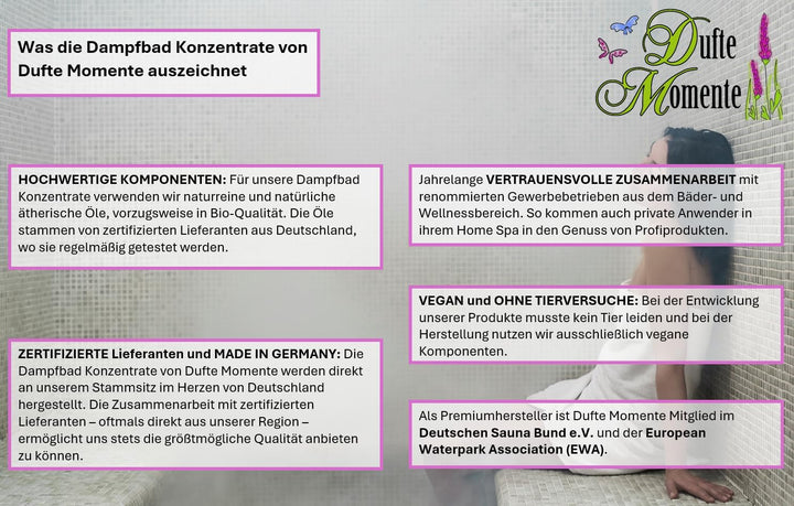 Dufte Momente | Dampfbad Duft Konzentrat 4 x 500ml | naturreine und natürliche ätherische Öle | für