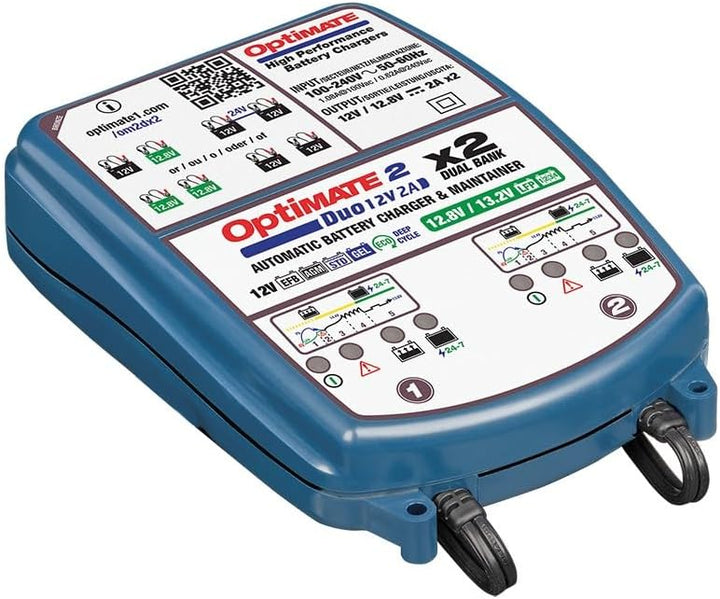 Optimate OptiMate 2 DUO x 2 BANK, TM570, BRONZE-Serie: 5-stufiges 2x 12V/12,8V 2A Batterielade- & -w