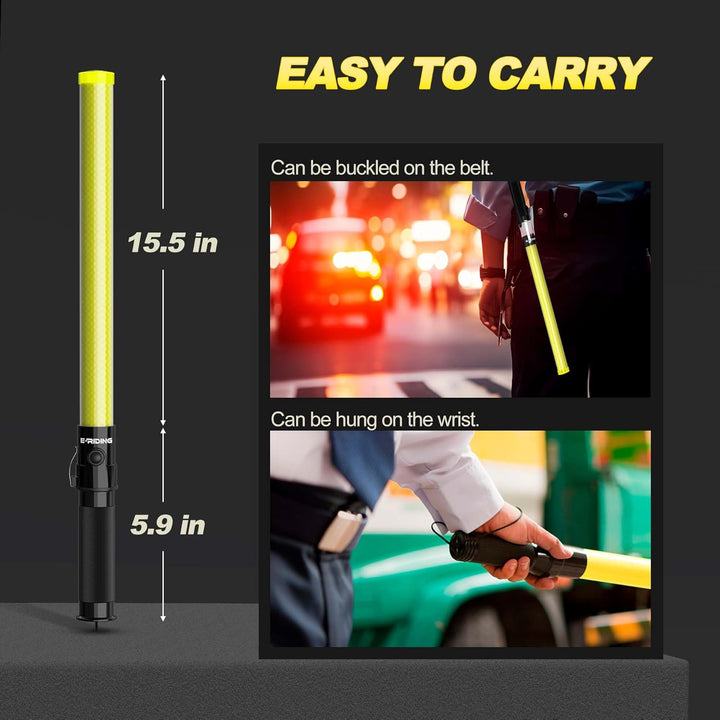 E-riding 53,3 cm grosser Verkehrsstab Sicherheitslichtstäbe | hohe Sichtbarkeit, langlebig, tragbar