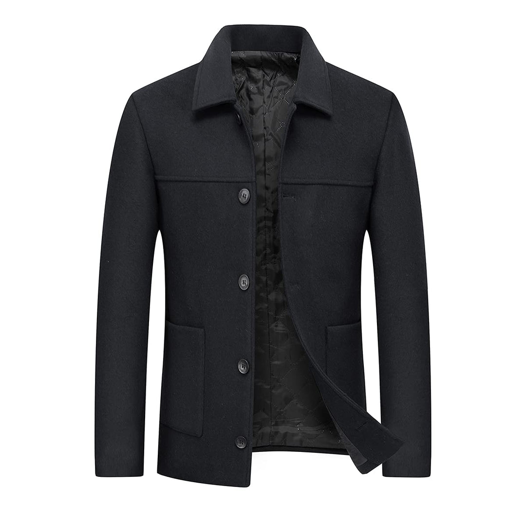 YOUTHUP Mantel Herren Wollmantel Winter Wolle Kurzmantel Regular Fit Kurz Herrenmantel für Business