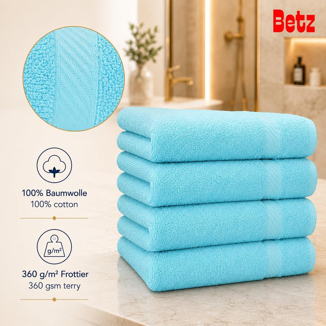 Betz 4 Stück Duschtücher Set Palermo Grösse 70x140 cm 100% Baumwolle Badetuch Duschhandtuch Sporthan