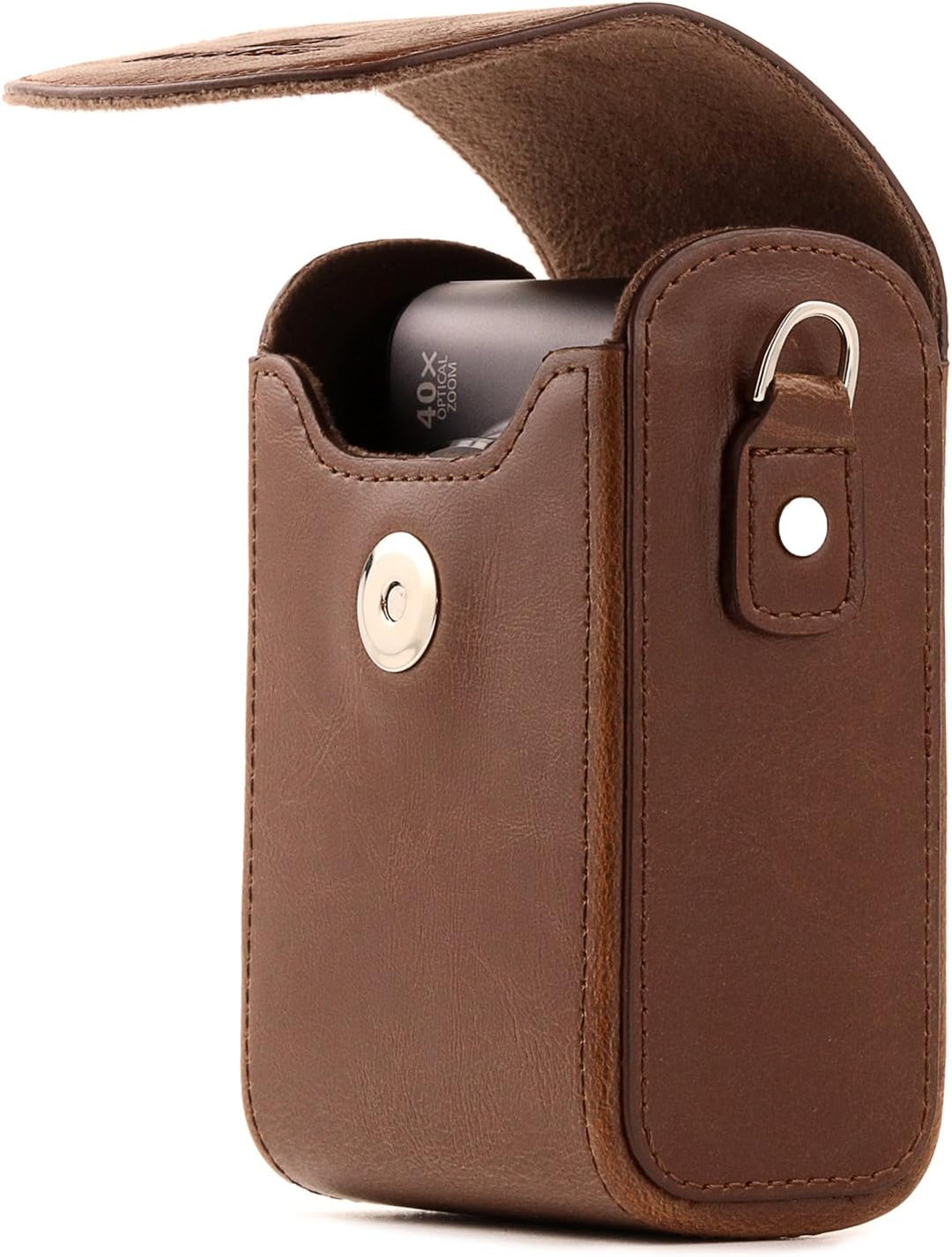 MegaGear Leder Kameratasche mit Trageriemen kompatibel mit Sony Cyber-Shot DSC-RX100 V, DSC-RX100 IV