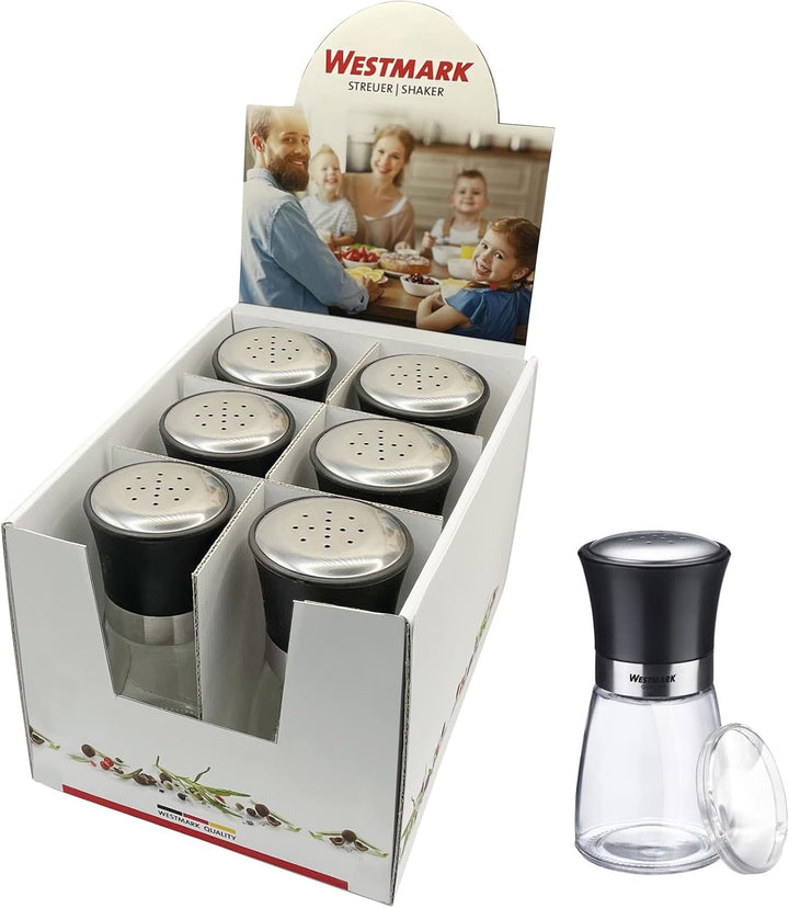 Westmark Gewürzstreuer-Display, Inhalt: 6 Stück, Mit Aromadeckel, Feines Lochbild, Fassungsvermögen: