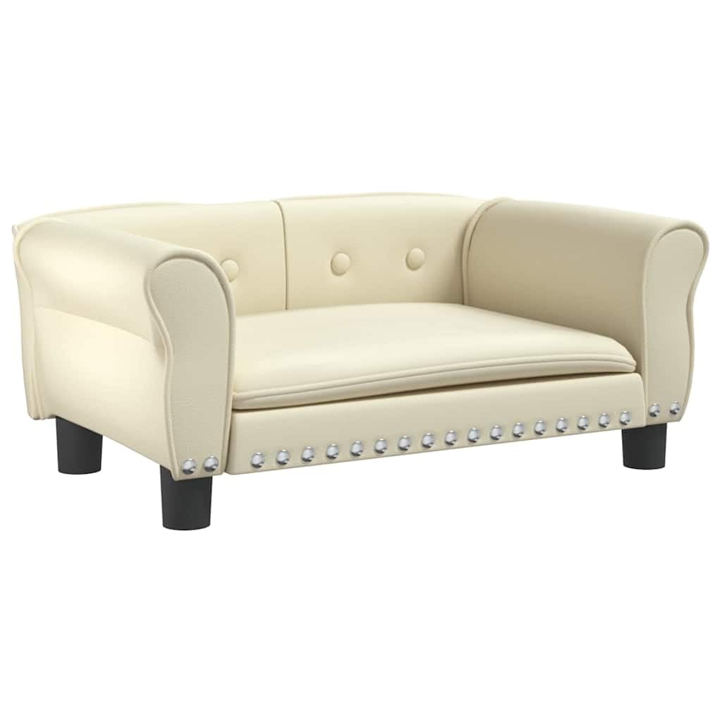 vidaXL Hundebett Creme 70x45x30 cm Kunstleder 70 x 45 x 30 cm Creme, 70 x 45 x 30 cm Creme
