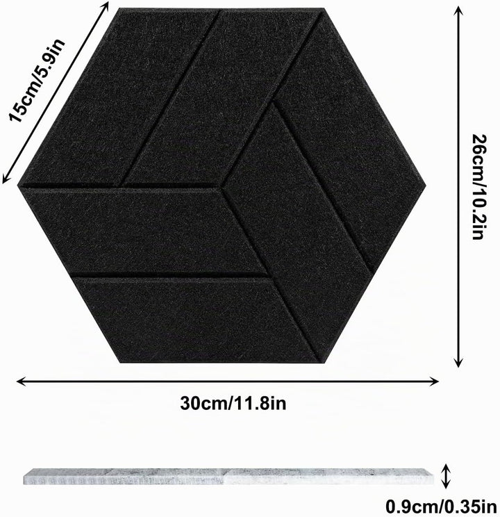 12 Stück Akustikpaneele Hexagon Selbstklebend Akustikplatten Akustikschaumstoff Akustik Panel Wandpa