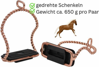 AMKA Isländersteigbügel Rosegold geschwungene Schenkel