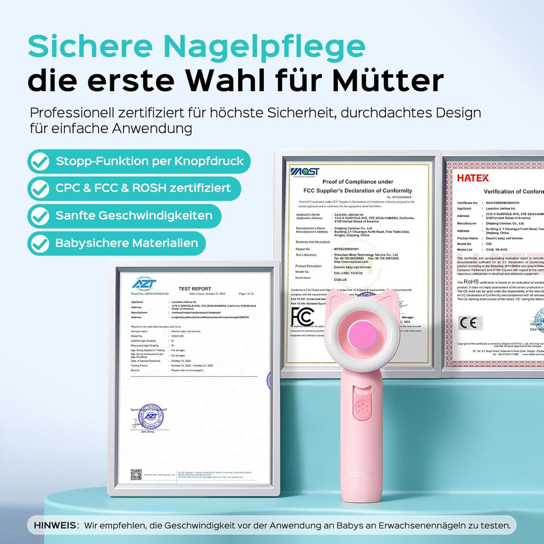 COSLUS Baby Nagelfeile Elektrisch