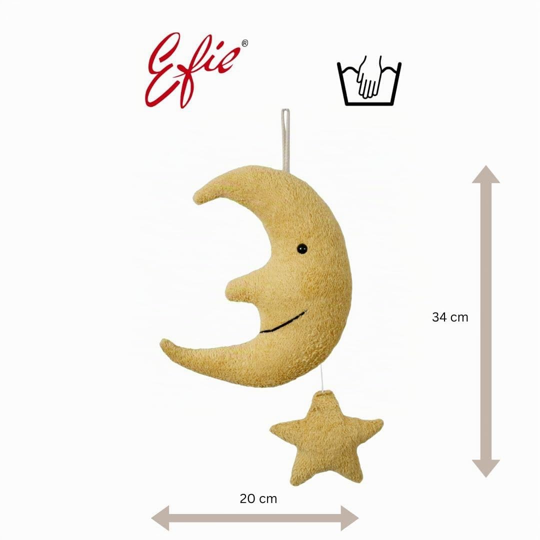 Efie Bio - Spieluhr Mond mit Stern – Bio-Baumwolle (kbA), Made in Germany, GOTS-zertifiziert - nachh