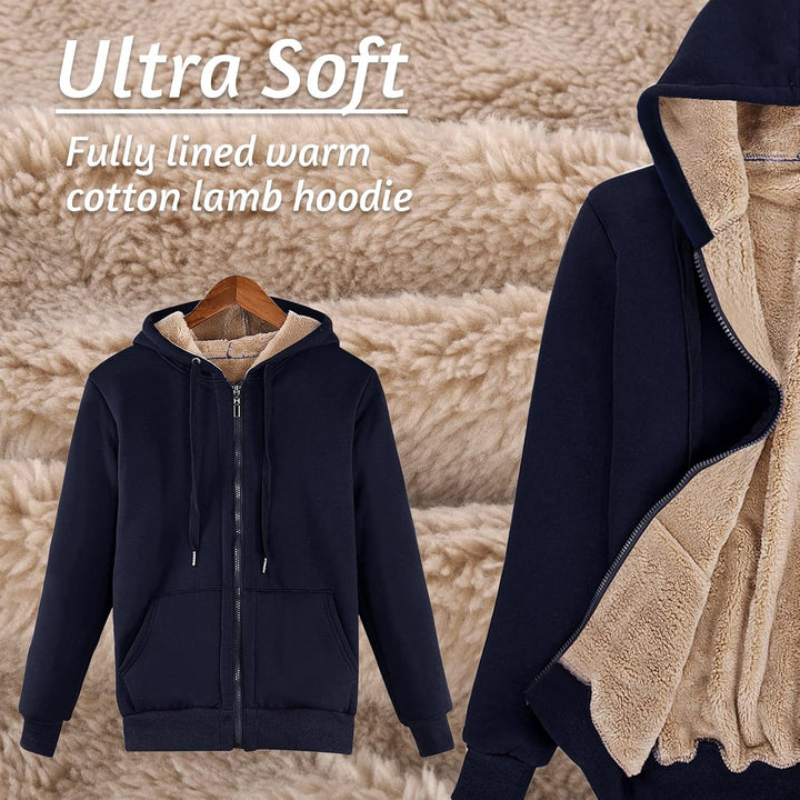 Niwicee Damen Kapuzenpullover mit Reissverschluss Winter Plus Fleecepullover Langarm Kapuzenjacke Sw
