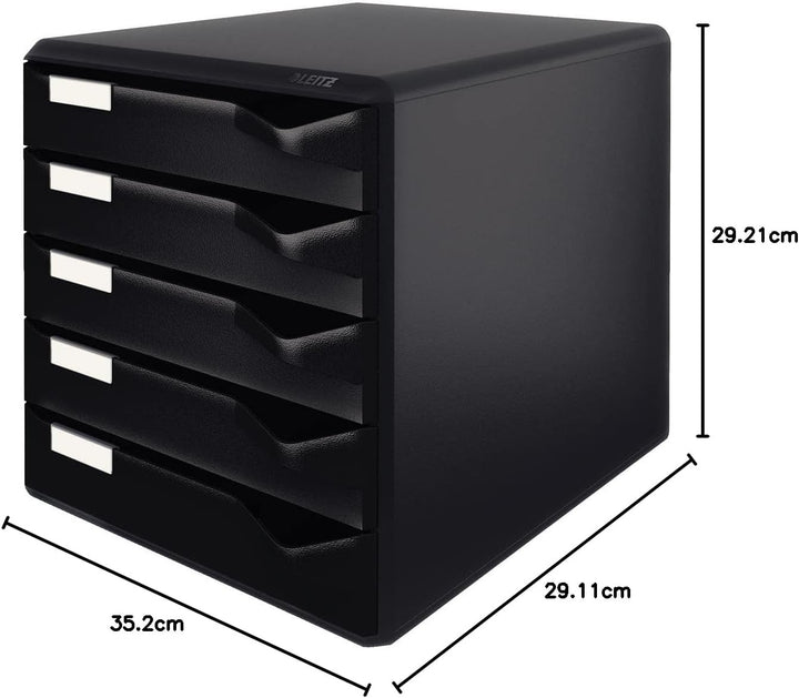 Leitz Post-Set mit 5 Schubladen, Schubladenset zur Aufbewahrung von Dokumenten und Büromaterialien,